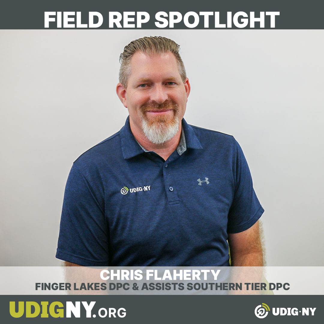 UDigNY's tweet photo. Get to know your Field Representatives. UDig NY proudly highlights our Finger Lakes Field Representative Chris Flaherty this month.

Want to know who your Field Rep is in your area?
Check out the link below.
https://t.co/0zzw8UIStr
.
.
.
#udigny #fieldrep #spotlight https://t.co/gqB8d2dlmq