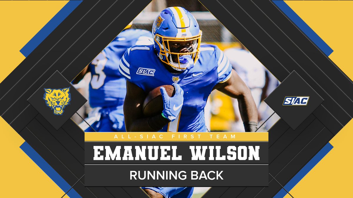 For the 1st time in 18 years, the @FVSUFootball offense had a 1k rusher! RB Emanuel Wilson ran his way to 1,370 yds, 17 TDs & 167.1 all-purpose yds per game! He is the SIAC Player & Offensive Player of the Year and All-SIAC 1st Team! #ValleyTough