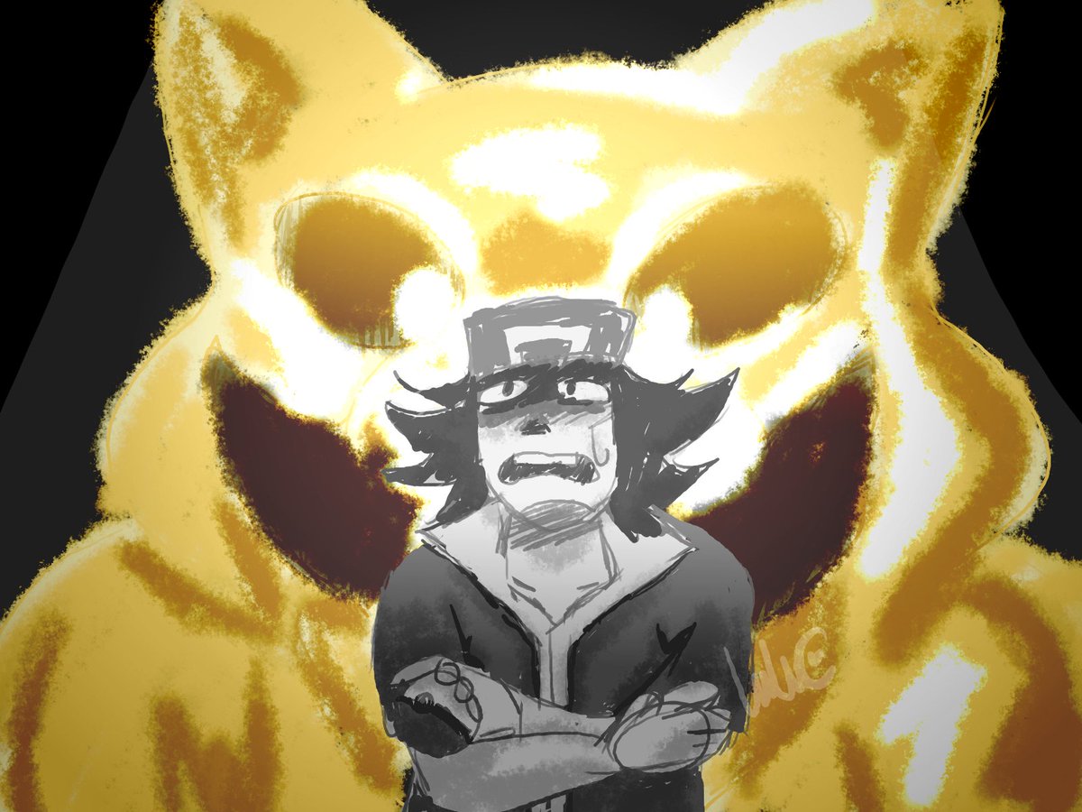 Yuisair's tweet photo. I spent way too much time on this. But I wanted to draw Grey! So I did!
#fnflullaby #shinto #trainergrey #pokepasta https://t.co/YSitpWKc93