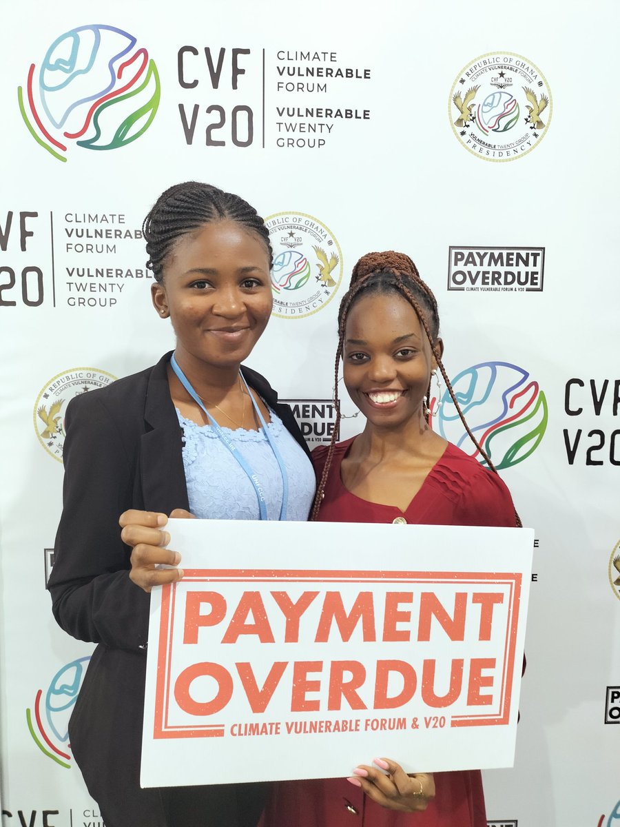 UEmelyne01's tweet photo. As @TheCVF youth fellows, @isabel_nanay, @BarbraKhatinya and I are adding our voices to the #PaymentOverdue  campaign. The future is more vulnerable if there are still gaps in climate finance.
#LossAndDamage https://t.co/axAAa92a6P