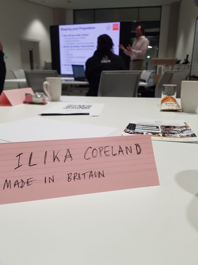 MadeinBritainGB's tweet photo. Made in Britain COO Ilika Copeland had a great time attending the @FundingDesign event this morning at STEAMhouse Birmingham.

The workshop, 'Defining your Proposition', was led by Damon Bonser, CEO and Founder of British Design Fund. 

#MadeinBritain #BritishDesignFund https://t.co/vuUKC9AXkz