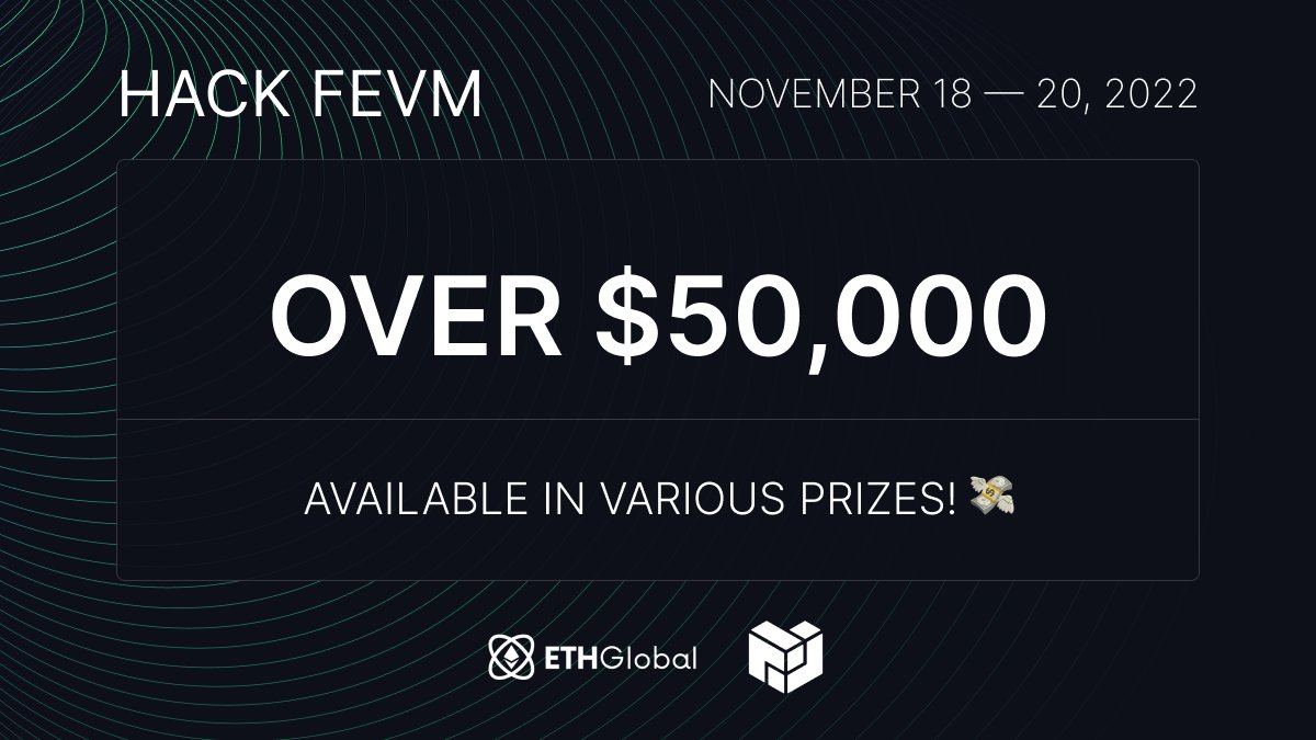 ETHGlobal's tweet photo. The world's first hackathon on the FEVM is happening THIS WEEKEND!
Experiment with the possibilities of this brand-new technology developed by @IPFS | @Filecoin and don't miss the chance to win from the $50,000 prize pool!
👇/🧵
Sign up today:
https://t.co/KpisbTAvlD https://t.co/ePmKyywtEH
