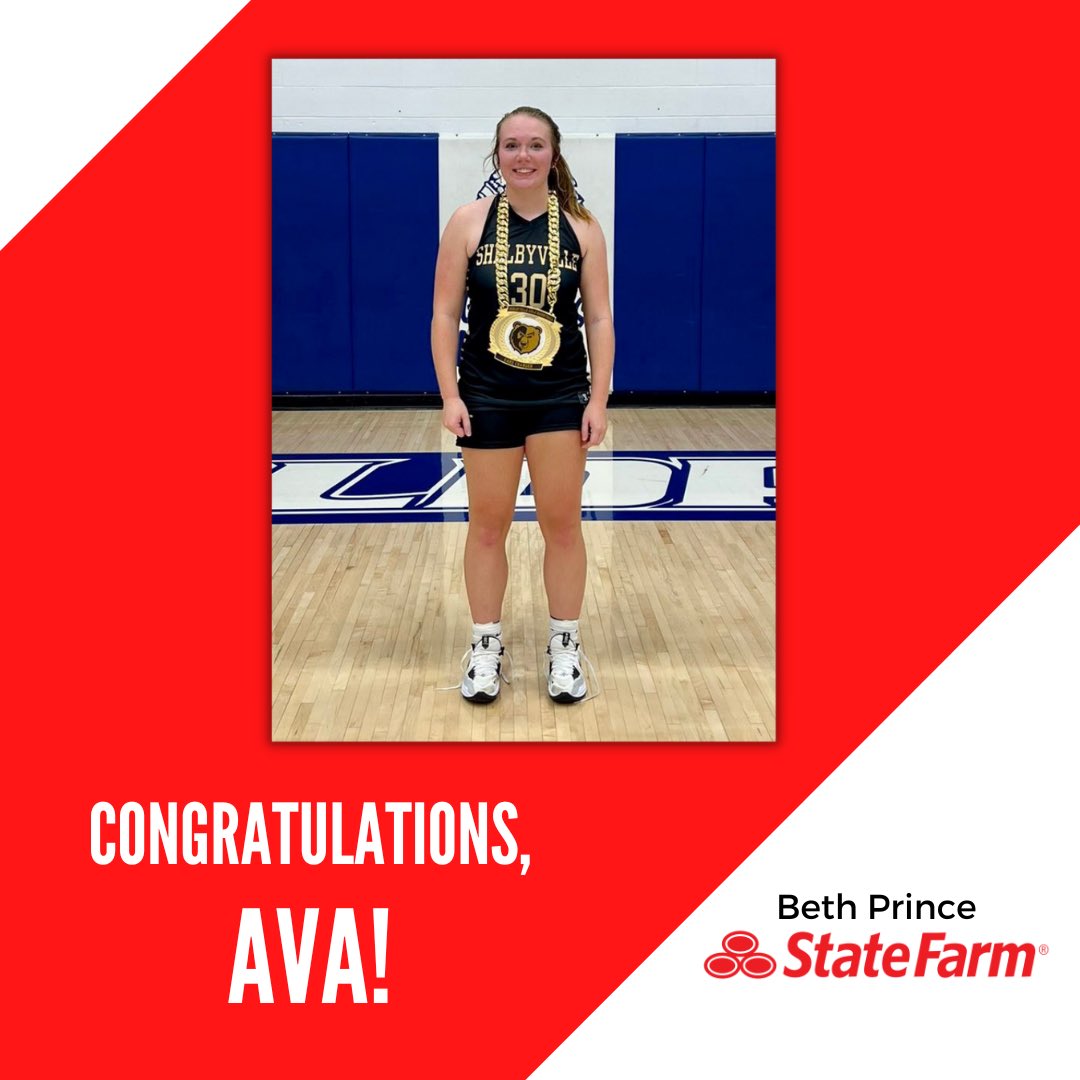 BethPrinceState's tweet photo. Beth Prince State Farm #GoodNeighbor Athlete of the Week: Shelbyville junior Ava Wilson π.
Ava had a strong week, finishing with 61 points in three wins for the 4-0 Golden Bears. Best start for SHS since the 2005 season. Great job!
#BethNotJake https://t.co/xlQ6qvchPZ