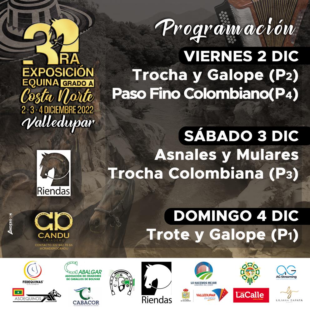 RiendasCesar's tweet photo. Cordialmente invitados a nuestra 3a EXPOSICIÓN EQUINA GRADO A COSTA NORTE el 2, 3 y 4 de Dic/2022 en el Coliseo de Ferias Luis Alberto Monsalvo Ramírez de Valledupar, en la cual estamos trabajando de forma incansable las 5 asociaciones de la Costa Caribe, CABALLOS Y ACORDEONES! https://t.co/PERxbALcnQ