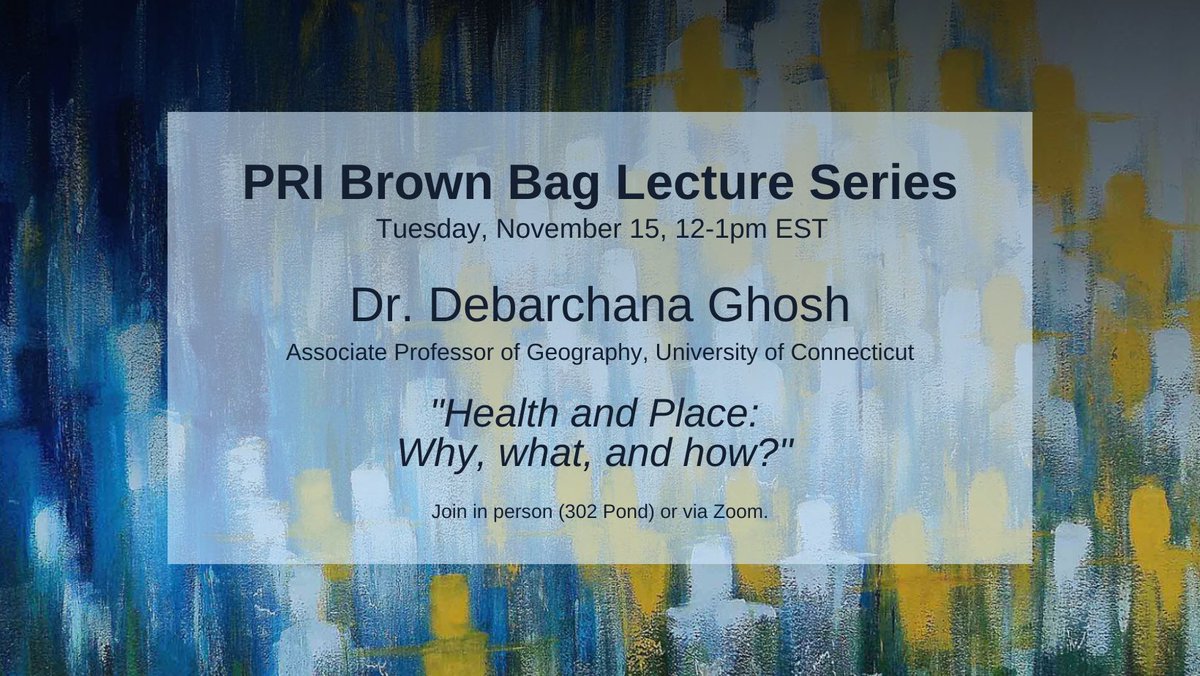 Join us tomorrow as we are joined by Dr. Debarchana Ghosh (<a href="/BeebleG/">Debs (Debarchana) Ghosh (@debsg.bsky.social)</a>) from the University of Connecticut @GeographyUconn!