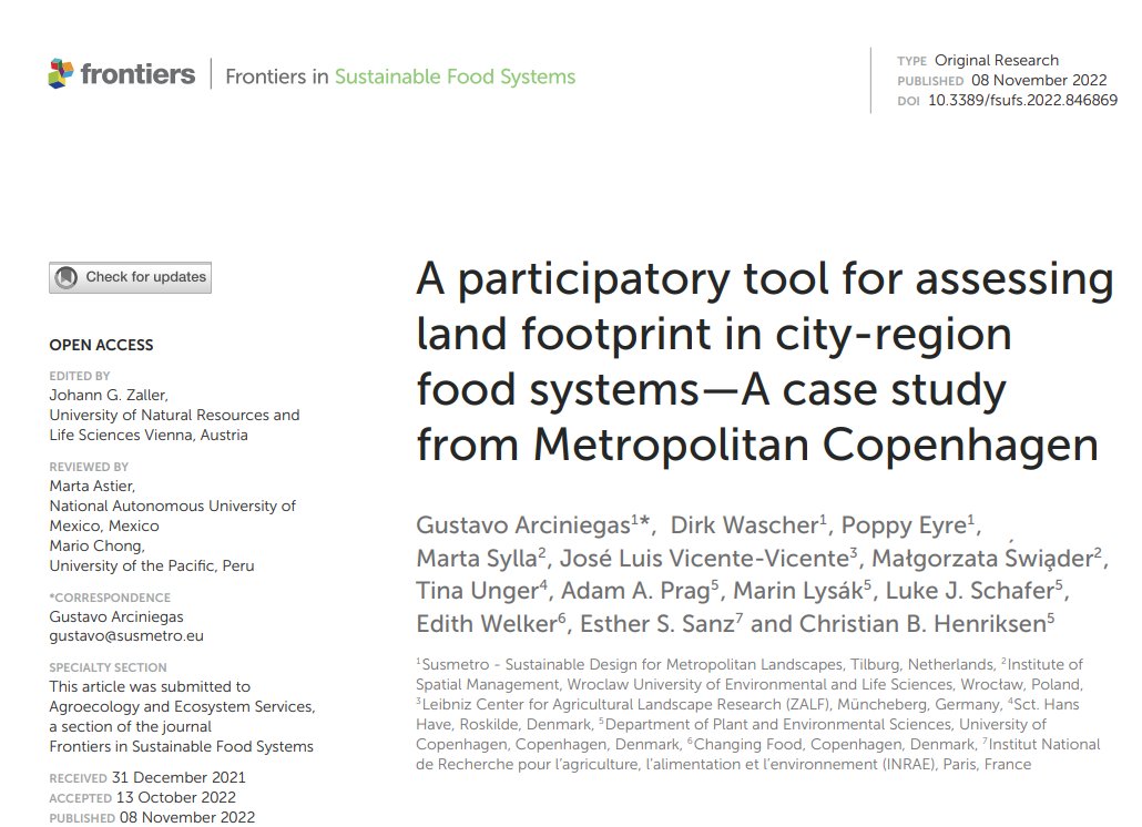 tavo_arci's tweet photo. New #openaccess publication alert! Part of project @FoodSHIFT2030 in journal Frontiers in Sustainable Food Systems
❓ "A participatory tool for assessing land footprint in city-region food systems—A case study from Metropolitan Copenhagen"
🔗https://t.co/Y1jUIHUGNE
@FrontSustain https://t.co/oLzq15wLbV