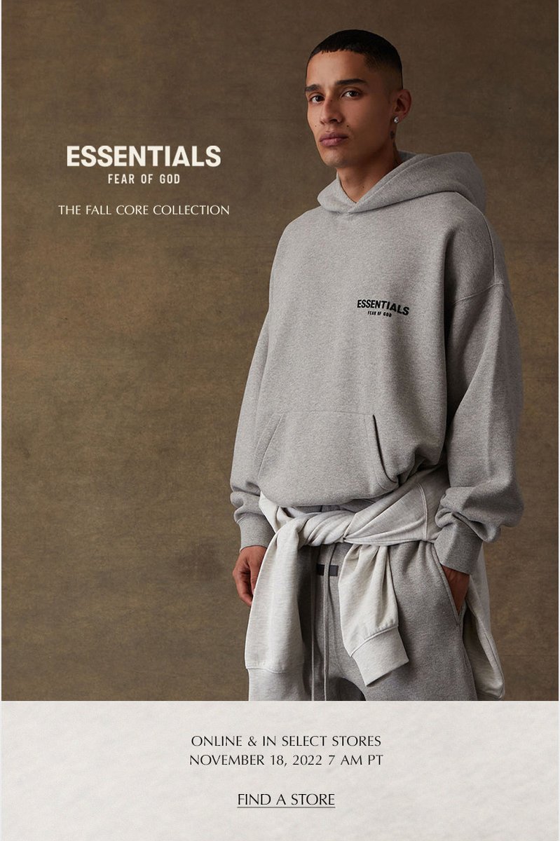 snkr_twitr's tweet photo. Fear of God Essentials ‘The Fall Core Collection’ drops 11/18 at 7am PT/10am ET

Pacsun -> https://t.co/HYWFBmhMfE

#AD https://t.co/ZYg4tKVdTe