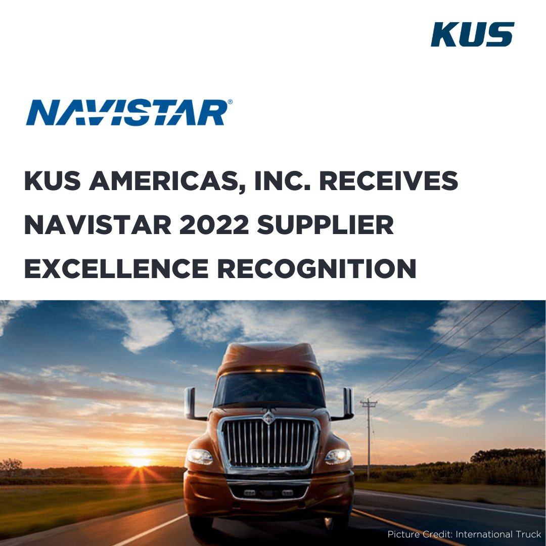 KUS_Global's tweet photo. KUS Americas, Inc. Receives Navistar 2022 Supplier Excellence Recognition.

Read the full press release here: https://t.co/d8qEKUvO4S

#Navistar #Navistaraward #marine #marineindustry #automotive #automotiveindustry #automotivenews #marineengineering https://t.co/XbDVawzDNz