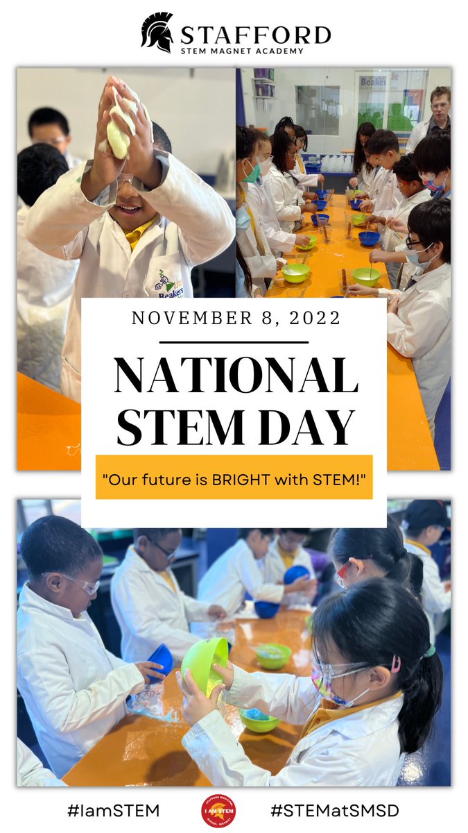 TiffanyFondal's tweet photo. @Staffordstem elementary scientists participated in an assortment of experiments that included making glow-in-the-dark slime, acid/base reactions, chemical/physical changes, and a few explosions!! Thank you @littlebeakers! #IamSTEM #STEM #STEMatSMSD https://t.co/HdtRiTHQv1