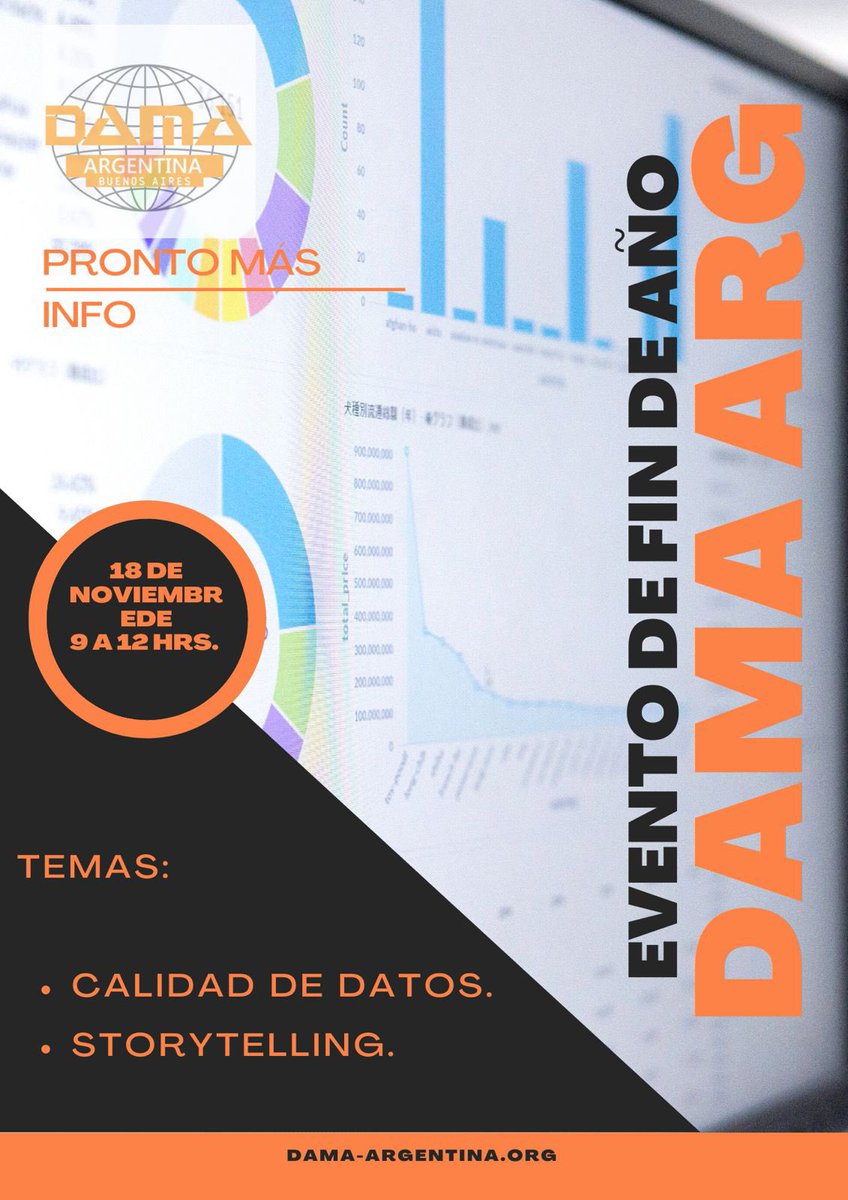 Evento de fin de año de #Dama #Damaargentina. Los temas: #calidaddedatos y #storytelling.
Anotate en el siguiente link: utn.zoom.us/meeting/regist…