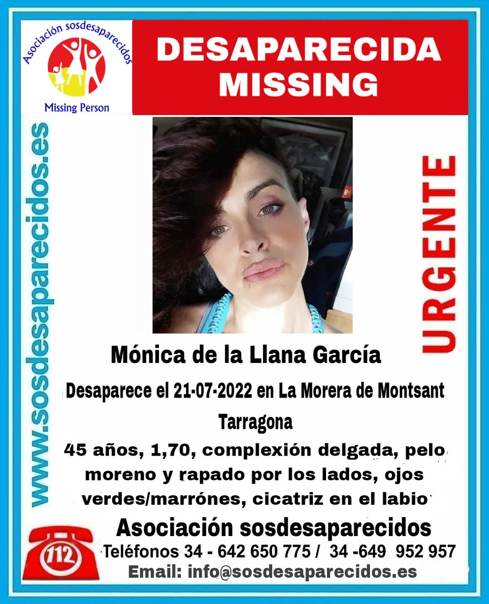 sosdesaparecido's tweet photo. 🆘 DESAPARECIDA
#Desaparecidos #sosdesaparecidos #Missing #España #Tarragona #LaMoreradeMontsant https://t.co/xPxnNwJRTq