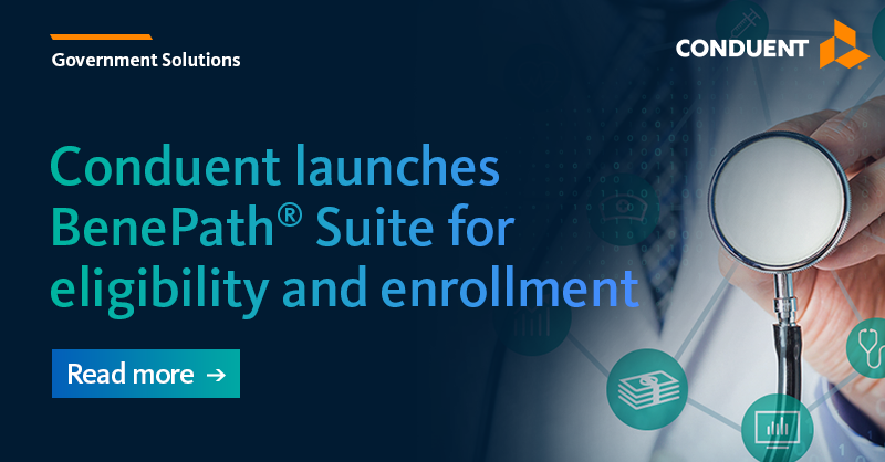 Conduent's tweet photo. The BenePath Suite can help health and human services agencies navigate today’s unique challenges and rule changes, all while expanding self-service options and making it easier to communicate more effectively with constituents.