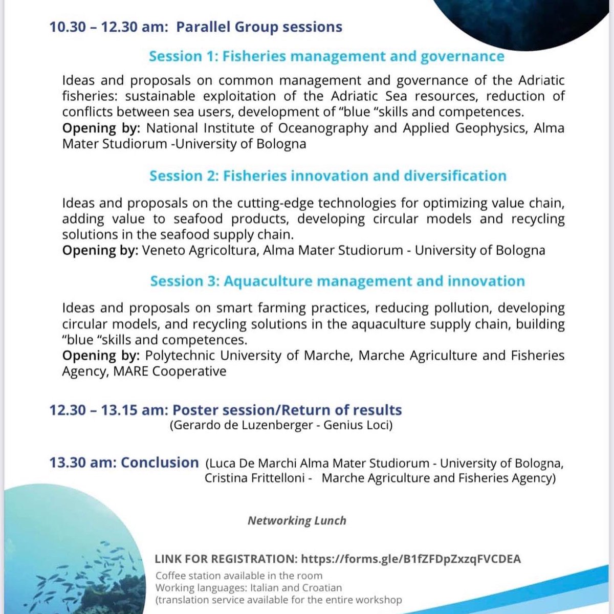 TecheraProject's tweet photo. 🗓On 18th November,during the Sealogy 2022,the partners of #techeraproject will organize a co-design workshop with the actors of the blue economy of the Adriatic sea entitled: ‘How to foster the sustainable development of fisheries and aquaculture?’

#sealogy2022 #techeraproject https://t.co/eEQIAsTARl