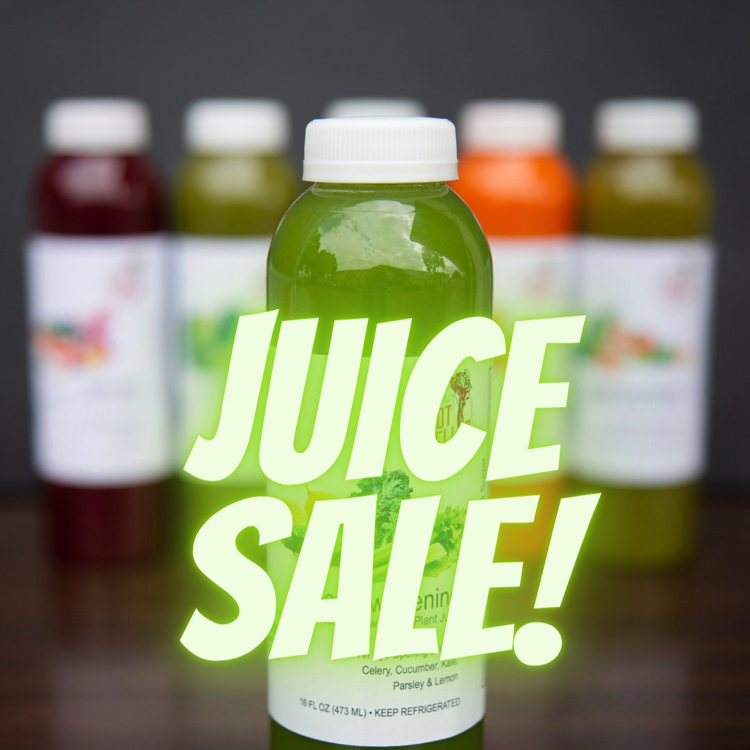 TheLivingRoot's tweet image. Get a juice at HALF OFF today only and while supply lasts. Call ahead to reserve your selection. (909) 894-4057. #juicesale #coldpressedjuice