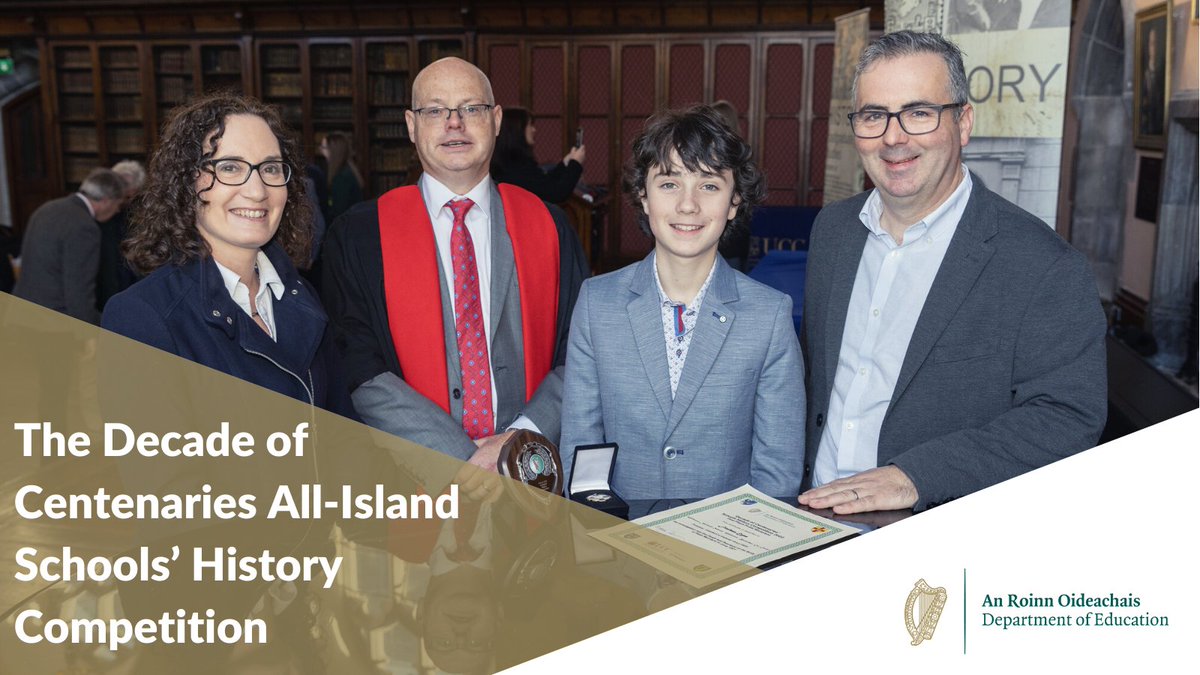 As part of the commemoration programme for the ‘Decade of Centenaries’, students at all levels of primary and post-primary across the island of Ireland are invited, in the 2022-23 school year, to enter the annual all-Island schools’ history competition 
👉gov.ie/en/publication…