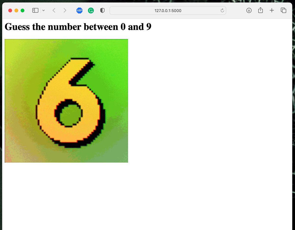 MeNotRoman's tweet photo. Day 55 - Higher ⬆️ or Lower ⬇️

Continued to practice #flask by making a number guessing game. A user enters their guess right into the url after the slash and the program checks their guess against the correct answer. 

#100daysofcode #udemy #python #programming #100daysofcoding https://t.co/3DrkJ2xkz0