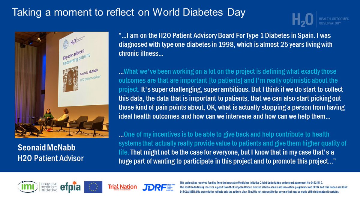 Motivational words from Seonaid McNabb, member of the H2O Patient Advisory Board for diabetes and a keynote speaker at our recent General Assembly Meeting! #WorldDiabetesDay #WorldDiabetesDay2022 #h2o #valuebasedcare
