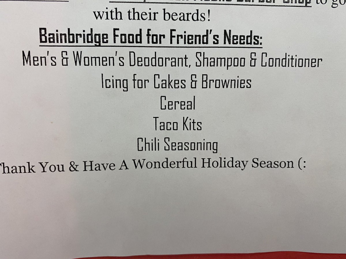 SubaRick's tweet photo. Final week to collect items for “Bainbridge Food For Friends!” They will also except can goods. Don’t let these beards go to waste! #TES #PEAK #kenstoninspired
@megeorgePE ⁦@MrJonesTES⁩ https://t.co/JeCd2nuRyj