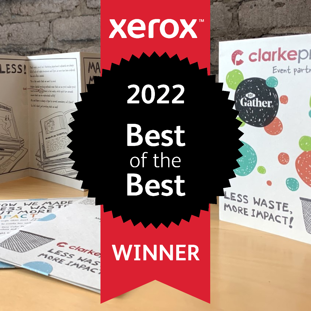 We were delighted to be crowned the winner of the 2022 <a href="/Xerox/">Xerox</a> Best of the Best Award in the ‘Self Promotion’ category for our innovative and unique “Less Waste, More Impact” mailer and give away.

Find out more 👇

clarkeprint.co.uk/blog/2022/11/7…

#AwardWinner #Iridesse #DigitalPrinting