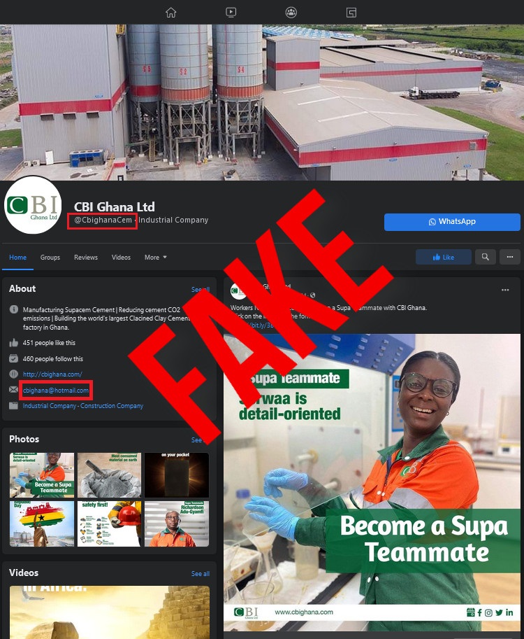 cbighana's tweet image. Public Announcement 
SCAM ALERT!!!

Our attention has been drawn to a Facebook page with the name "CBI Ghana Ltd" advertising job vacancies within our establishment.