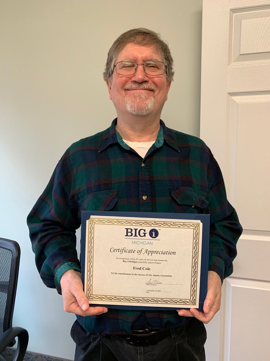 Today we celebrate Membership Data Manager Fred Cole's 20th Work Anniversary!