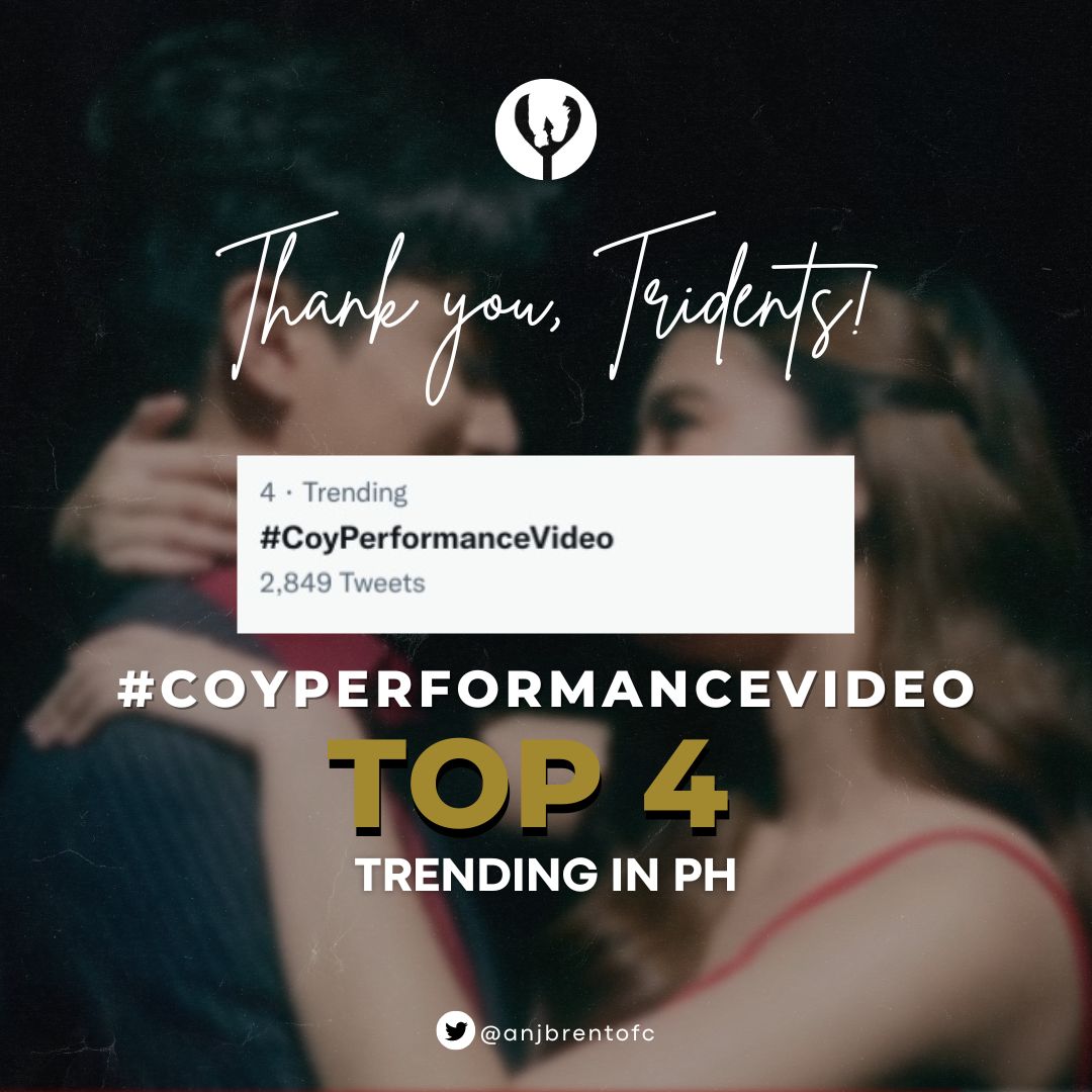 AnjBrentOFC's tweet photo. We trended!

Our tags, ANJBRENT 1ST COYMONTHSARY and #COYPERFORMANCEVIDEO were able to reach top 4 on Philippine trends. Thank you for tweeting with us!

Stream &amp; share: https://t.co/E2JAAL5zDD

#AnjiSalvacion #BrentManalo
#AnjBrent

@anjisalvacion • @brentymanalo https://t.co/pYh6gvRe2U