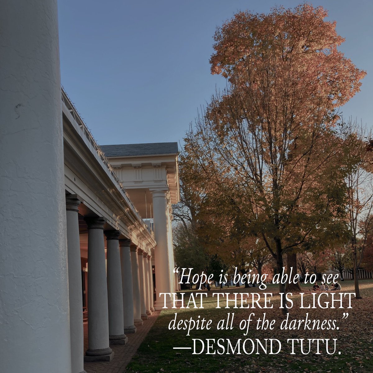 Gwardot's tweet photo. 🙏 🧡💙 in the midst of this tragedy. I pray the students, coaches, faculty, staff and Charlottesville community can see the light. Always a Hoo. https://t.co/RYUFKpH9W2