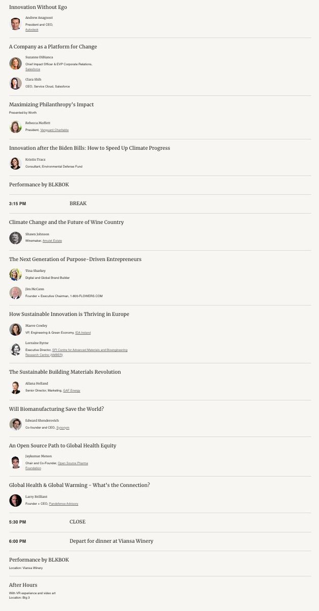 techonomy's tweet image. Welcome to day 2 of the #Techonomy22 conference here in Sonoma, California!

Here’s a look at our agenda for the day: