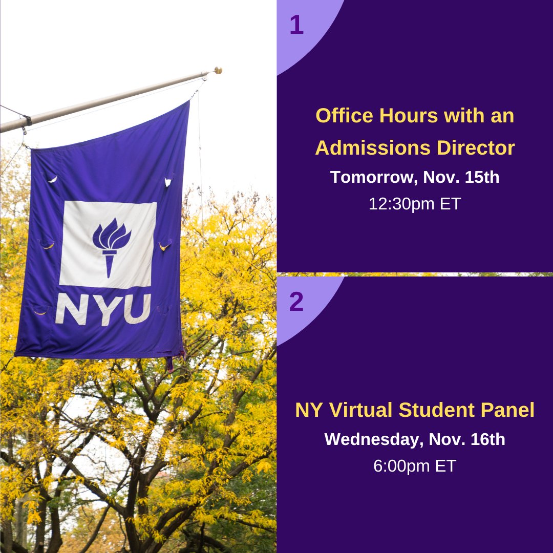 Don’t miss out on two #SternEMBA webinars this week.

1. Office Hours with Admissions (11/15)
apply.stern.nyu.edu/register/?id=b…

2. NY Student Panel (11/16)
apply.stern.nyu.edu/register/?id=c…