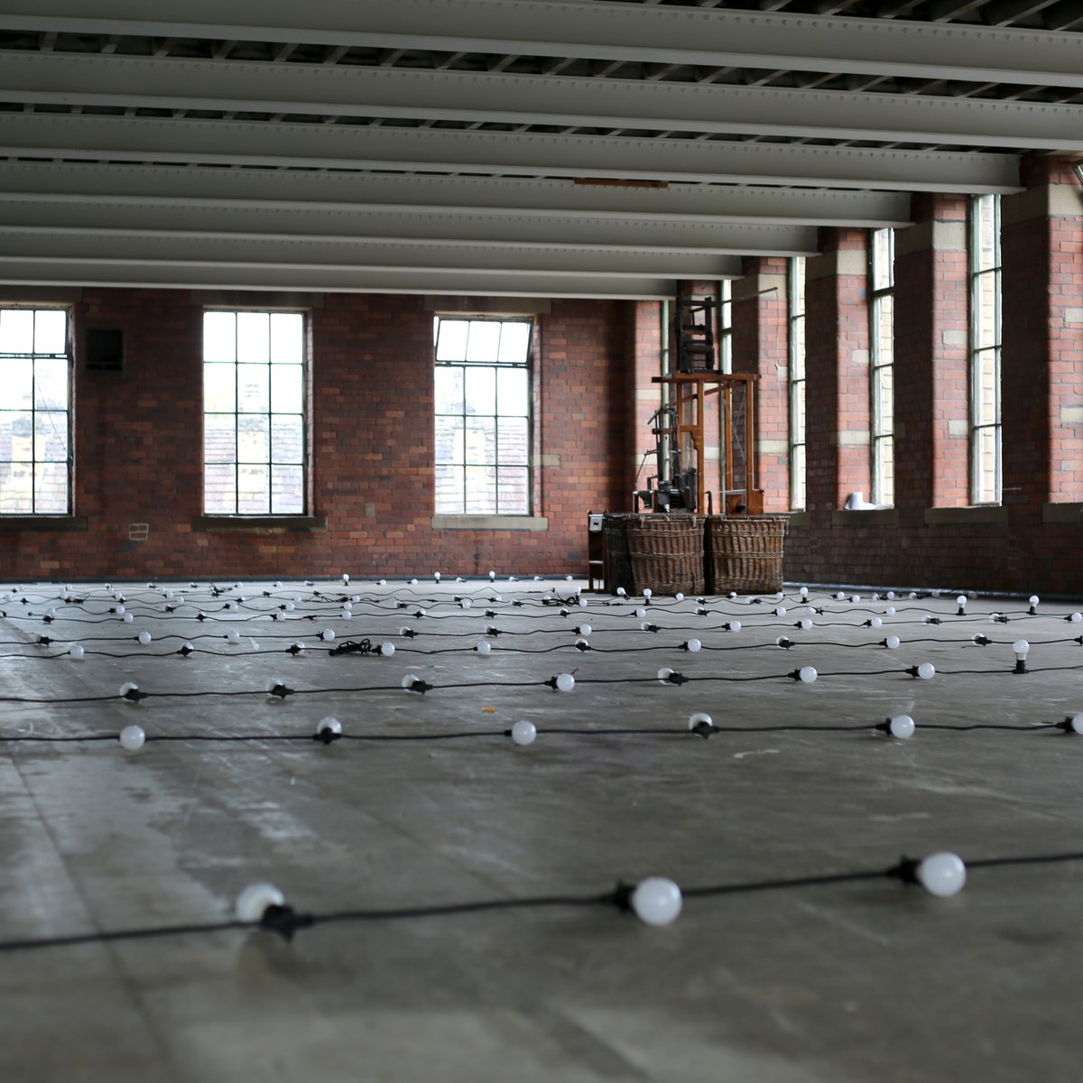 The lights are going up! We're busy getting ready for our Christmas Market weekend. We're getting the lights up extra early so they're ready to illuminate the 50 ft wall hanging from Stitch Away the Stigma by <a href="/130Natalie/">Natalie Needham</a> .

#SunnyBankMills #Farsley #Leeds #ChristmasMarket