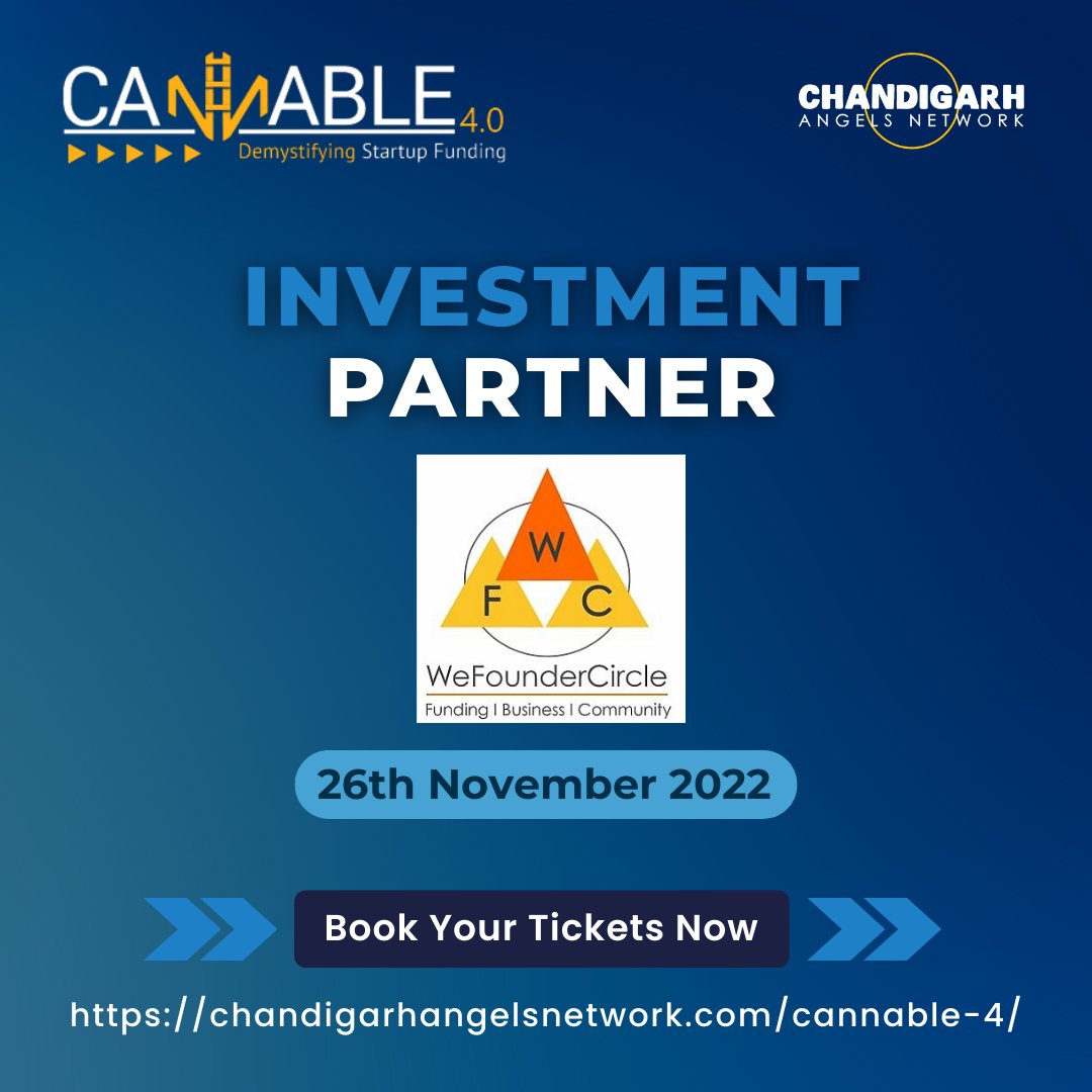 chd_angels's tweet photo. We are glad to have @wefoundercircle as an investment partner for CANNABLE 4.0.

Register now to meet them at CANNABLE 4.0
 
https://t.co/5NhyQkiAZA

#cannable4 #startupecosytem #incubators #startup #startupindia #entrepreneur #entrepreneurs #flagshipevent #angelinvestors #india https://t.co/79ykIXx8AE