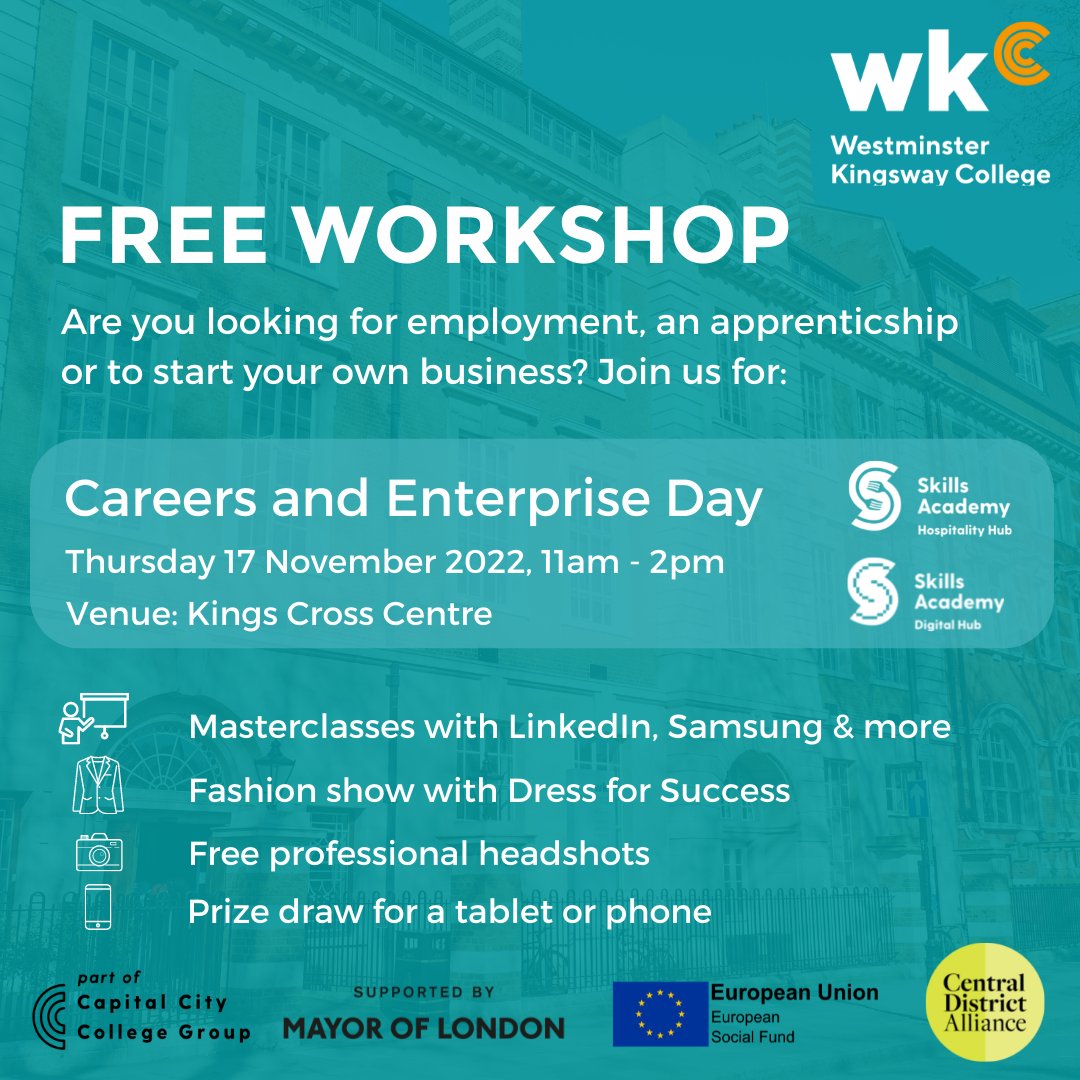 DIARISE NOW to attend our FREE #GlobalEntrepreneurshipWeek workshop We support #Camden and #Islington residents with the opportunity to get new skills, retrain and progress into sustainable jobs within the digital and hospitality sectors. Details here: ow.ly/2Wwp50Lwwlf