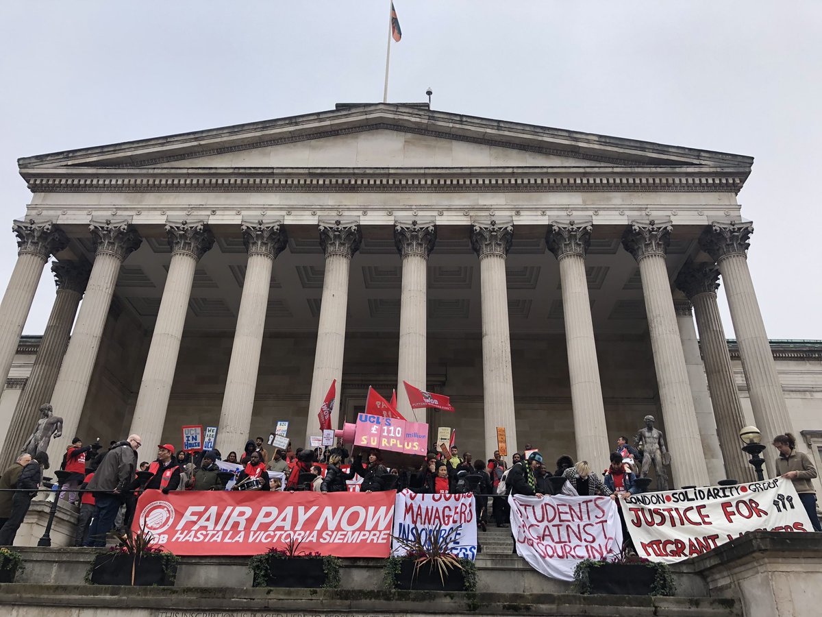 What a great first day of strike action by security guards at UCL ✊🔥

Come together again with us on the picket lines tomorrow for day two, where we’ll be joined by @johnmcdonnellMP and @OwenJones84!

#InHouseNow
