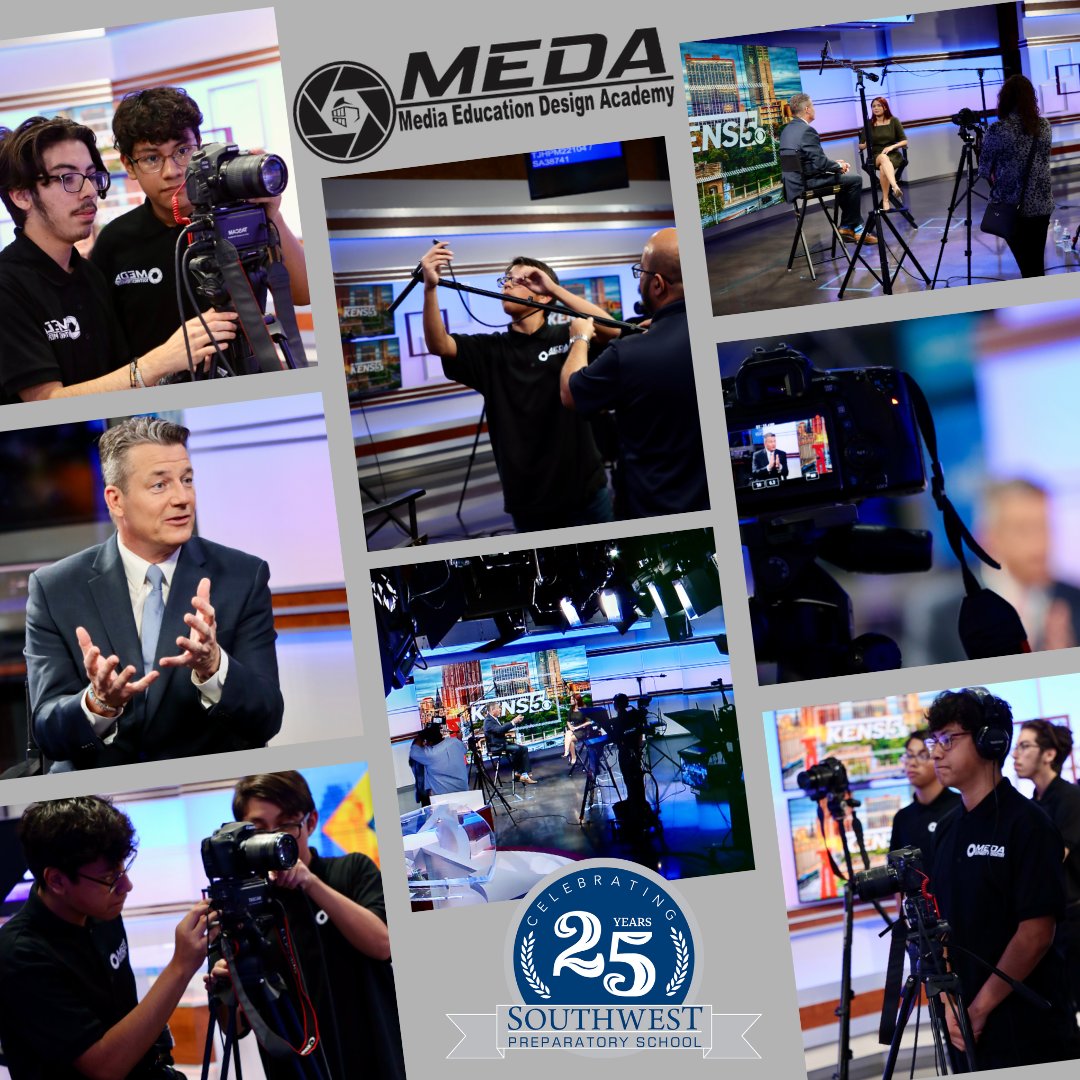southwest_prep's tweet image. The Media Education Design Academy (MEDA) students at New Directions filmed a Bill Taylor interview at the Kens5 studio for the Kaleidoscope of Arts project.  MEDA real-world training today for high-tech jobs tomorrow. swprep.org/apps/pages/meda #mediatraining #careerready #swprep