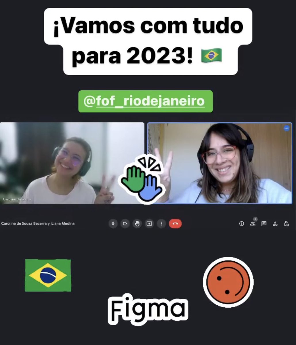 iliduh's tweet photo. Finalizando nuestro uno a uno con Caroline de Souza líder de la comunidad de Friends of Figma #riodejaneiro 🇧🇷♥️ “vamos com tudo para 2023” @figma https://t.co/xyF4J10Tfj