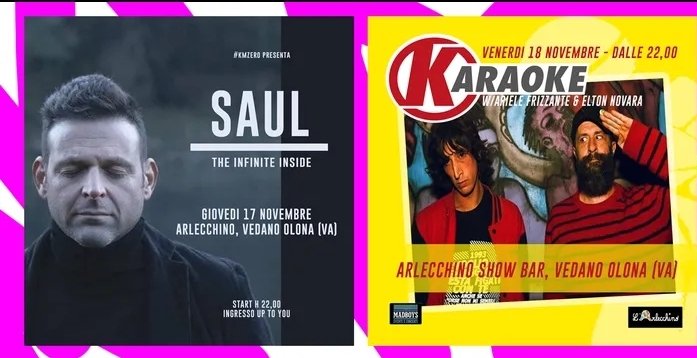 loste__m's tweet photo. Questa settimana doppio appuntamento a #vedanoolona con la musica folk di #Saul e il #karaokefrizzante di Ariele e Elton Novara! #Bethere https://t.co/5ASMLIhsBl
