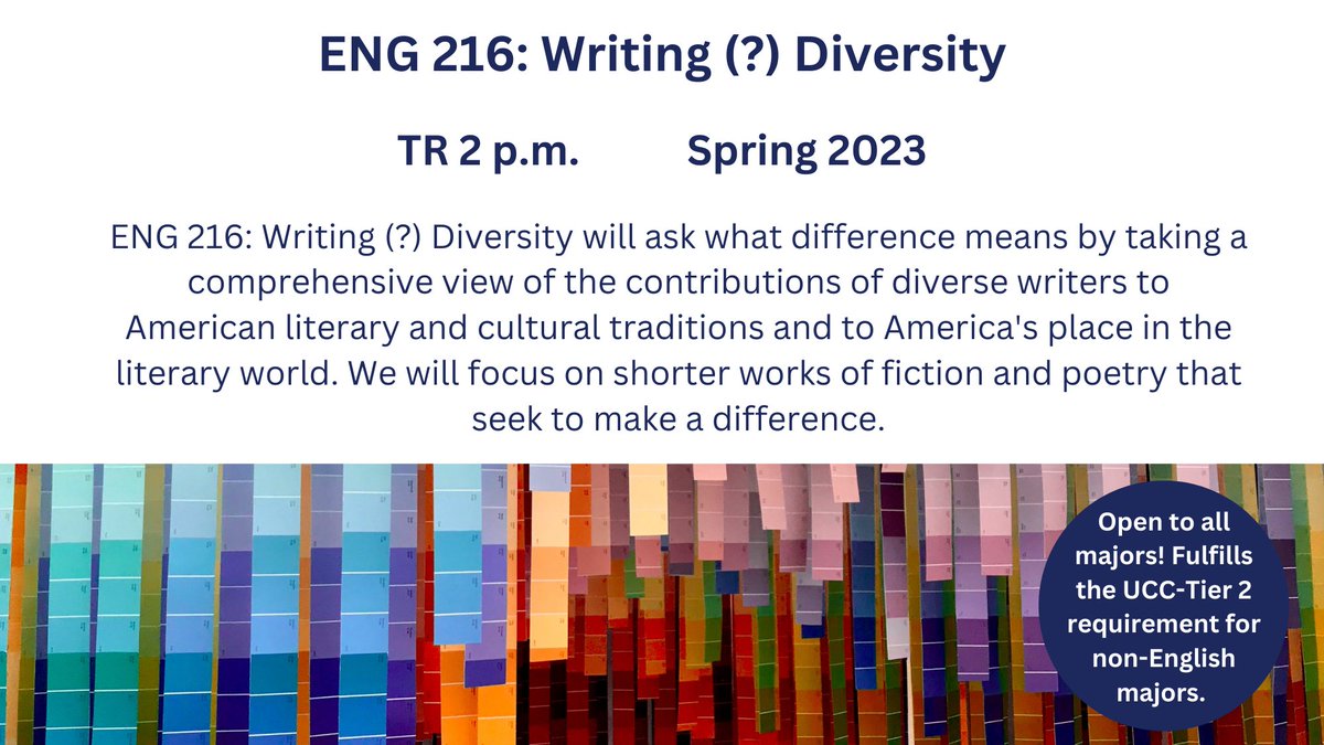 bsuenglish's tweet image. Hey #bsuenglish we really encourage you to further consider this course! It is an amazing chance to further educate ourselves on American diversity! There will be readings from African American, Latino, Native American authors and more! Check out our Instagram for more details!