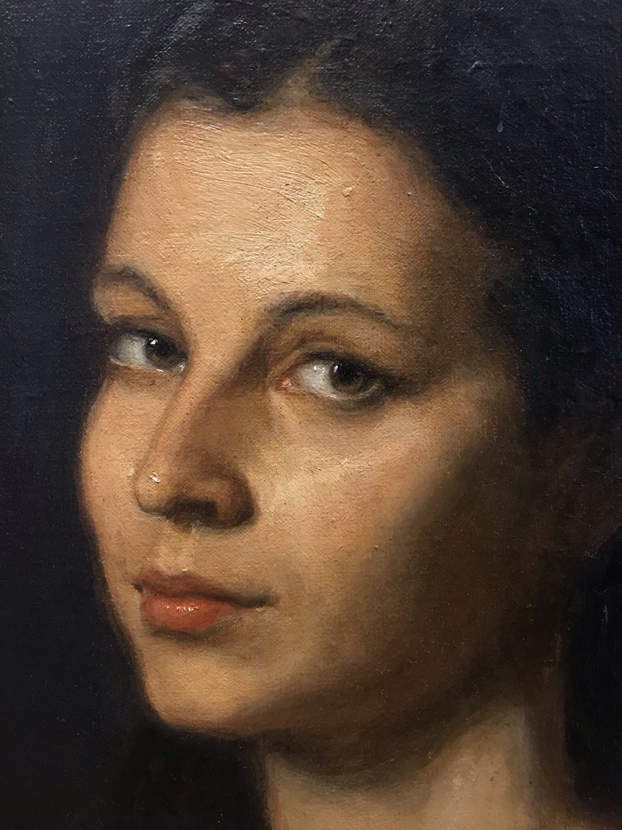 A detail my painting “The Girl from Gorky.” #oilpainting #portraitpainting #peinture #ArtistOnTwitter