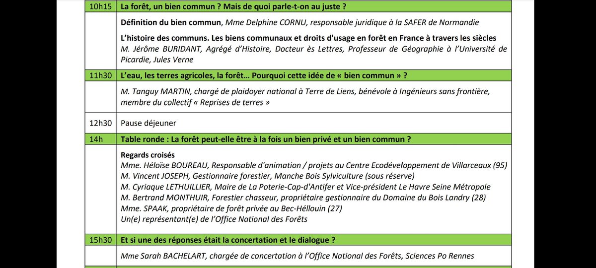 Forêt bien commun ? Programme ↘️ J'y serrais pour 'projet de copropriété citoyenne dans le @parc_nat_forets' C'est une thématique qui intéressent les personnes qui s'inscrivent dans notre démarche et plus généralement les groupements forestiers citoyens facebook.com/BoisImperiaux