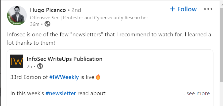 InfoSecComm's tweet photo. So happy that #IWWeekly newsletter is getting so much love.
A HUGE shoutout to all our readers for their constant support and our team ambassadors for their effort and hard work.
Let's keep rocking and delivering value in #infosec.💝 https://t.co/hA6QZSNxf6