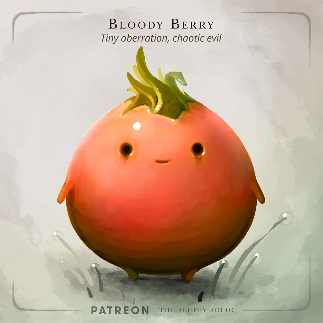 fluffy_folio's tweet photo. Bloody Berry – Tiny aberration, chaotic evil

Never confuse a bloody berry with a tomato and even less with the cute creature it appears to be. Its stubby legs are not meant to run but to stand and lurk; its tiny teeth grown to be pushed into the flesh of the living.
#ttrpg #dnd https://t.co/4NApsOyVfJ