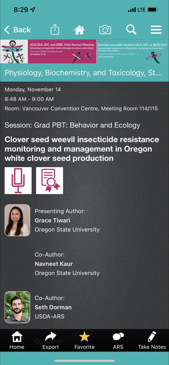 #entsoc22 10 minutes student talk on insecticide resistance management in one of the key pest in clover seed production in Oregon.