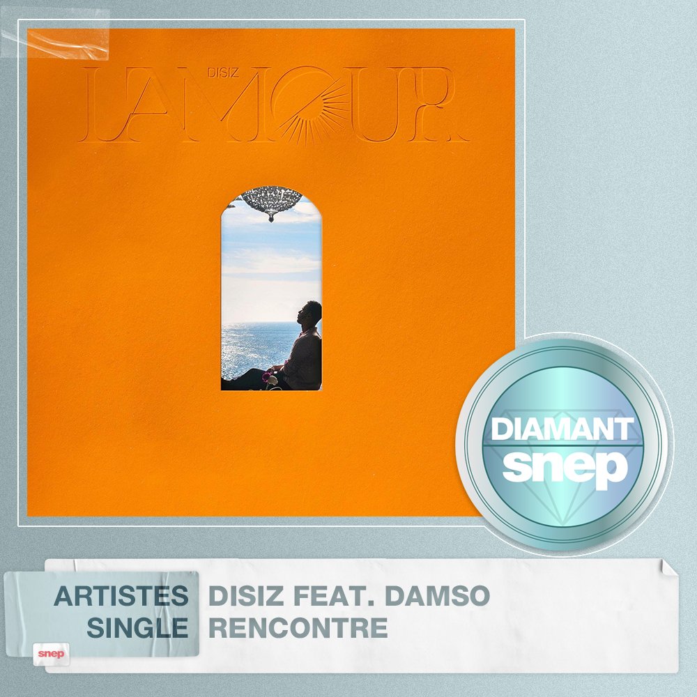 snep's tweet photo. Le titre « Rencontre » de Disiz &amp; Damso est certifié Single Diamant ! 💎

50 000 000 équivalents streams 🎧

Bravo ! 👏 https://t.co/mpotNoLVeB