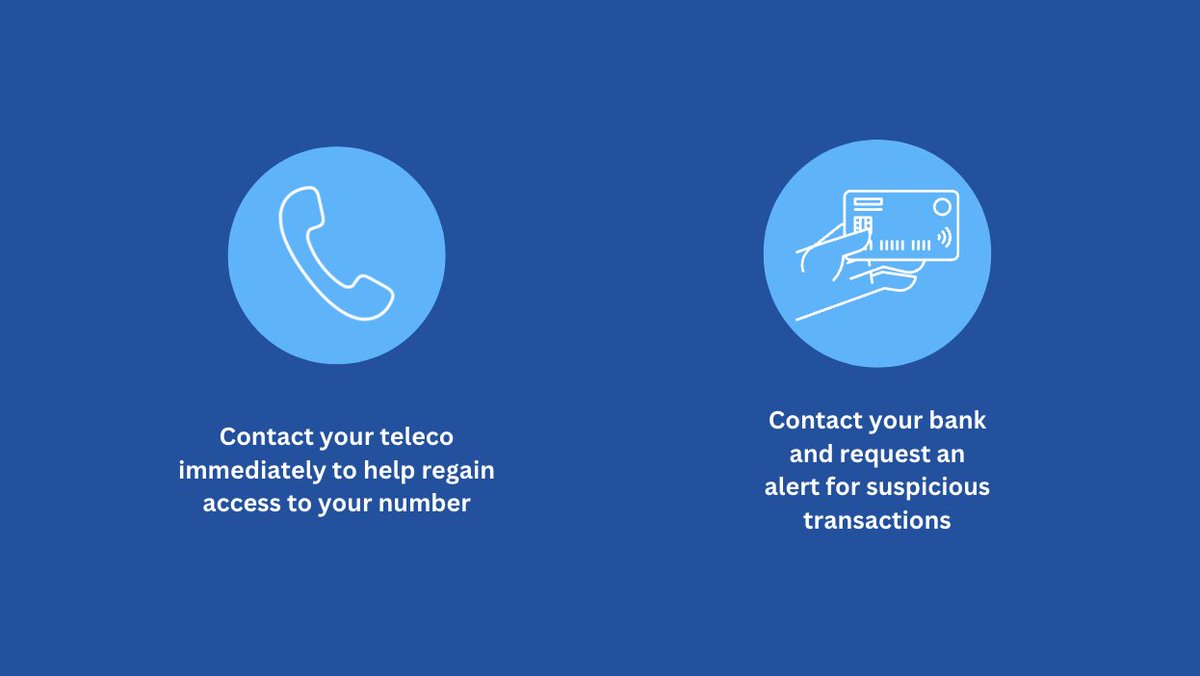 #SIMSwap attacks are on the rise, here's what to do if you think you've been #Hacked.

📱 Contact your teleco immediately to help regain access to your number.
💳 Contact your bank and request an alert for suspicious transactions.

Read more: identityiq.com/scams-and-frau…