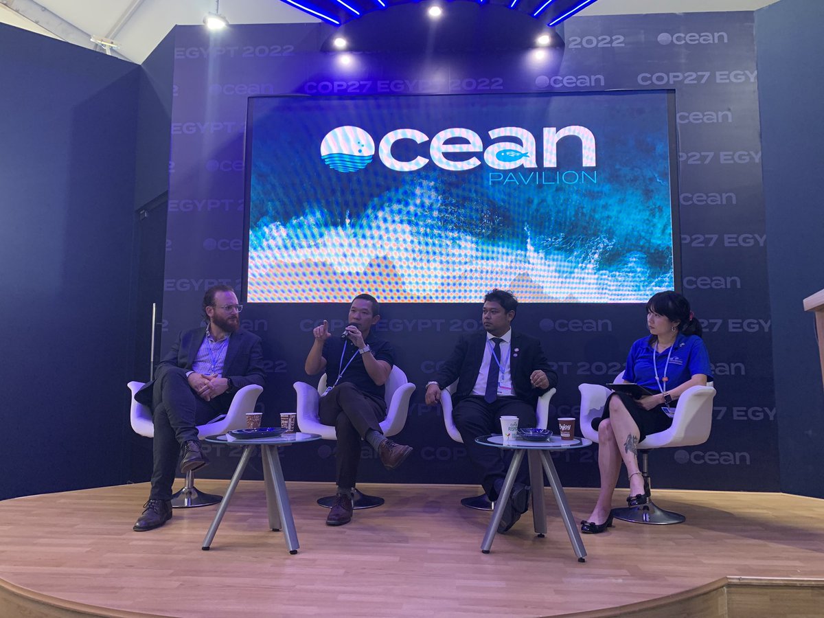 Carbon prospecting in the marine realm panel at the #OceanPavilion this evening! @nustmsi @NUSCNCS @audreytrp @lianpinkoh @COP27P