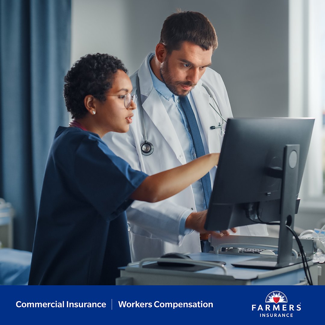 ButzgyAgency's tweet photo. Is there a doctor in the house? Why, yes. Glad you asked. Farmers® has an on-staff physician and more than two dozen nurses to help with workers’ compensation claims when one of your employees gets hurt on the job. And the nurse triage is there for your employees 24/7. https://t.co/nf7pDiOuAa