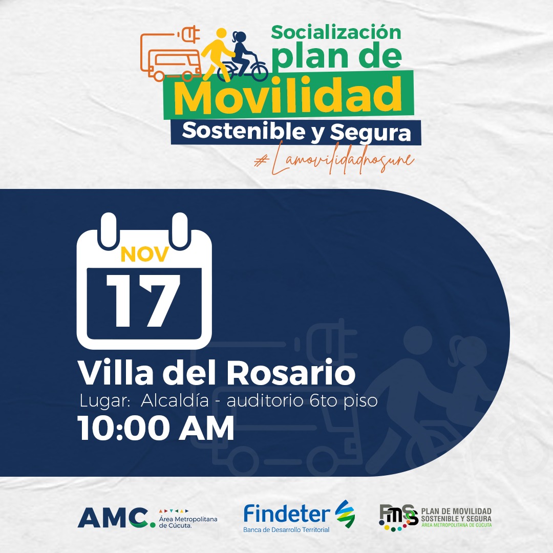 AreaM_Cucuta's tweet photo. #𝗣𝗠𝗦𝗦𝗽𝗮𝗿𝗮𝗧𝗼𝗱𝗼𝘀 ✅ Nuestra gran ruta de socialización del Plan de Movilidad sostenible y Segura 𝗰𝗼𝗻𝘁𝗶𝗻𝘂𝗮 🚕 🚌.   Los esperamos en el Municipio de 𝗩𝗶𝗹𝗹𝗮 𝗱𝗲𝗹 𝗥𝗼𝘀𝗮𝗿𝗶𝗼
🗓 Jueves 17 de Nov 
📍 Auditorio 6to Piso Alcaldía de Villa del Rosario
🕟 10am https://t.co/9PmxTZZxQi