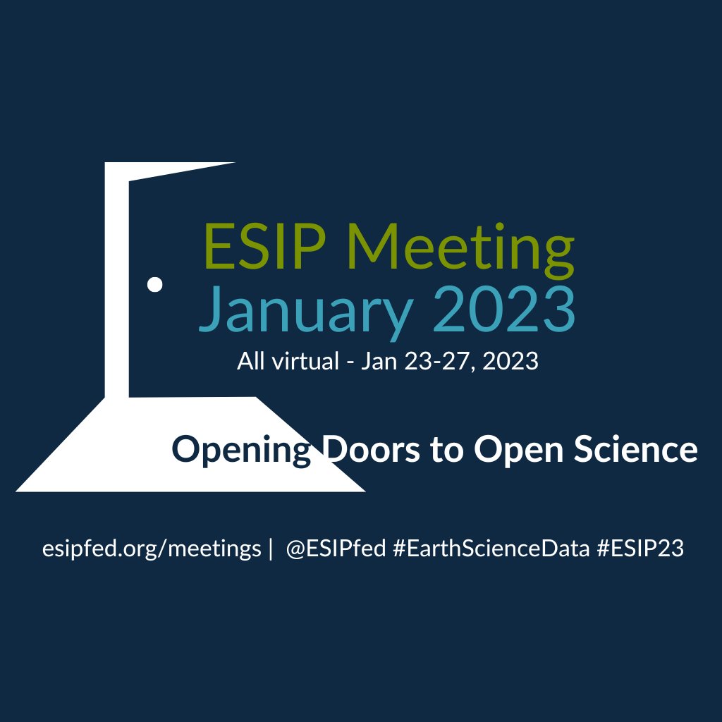 Registration is open for #ESIP2023! 

Join us virtually in January for the kick-off to our 2023 theme, "Opening Doors to #OpenScience."

👉 esipfed.org/meetings