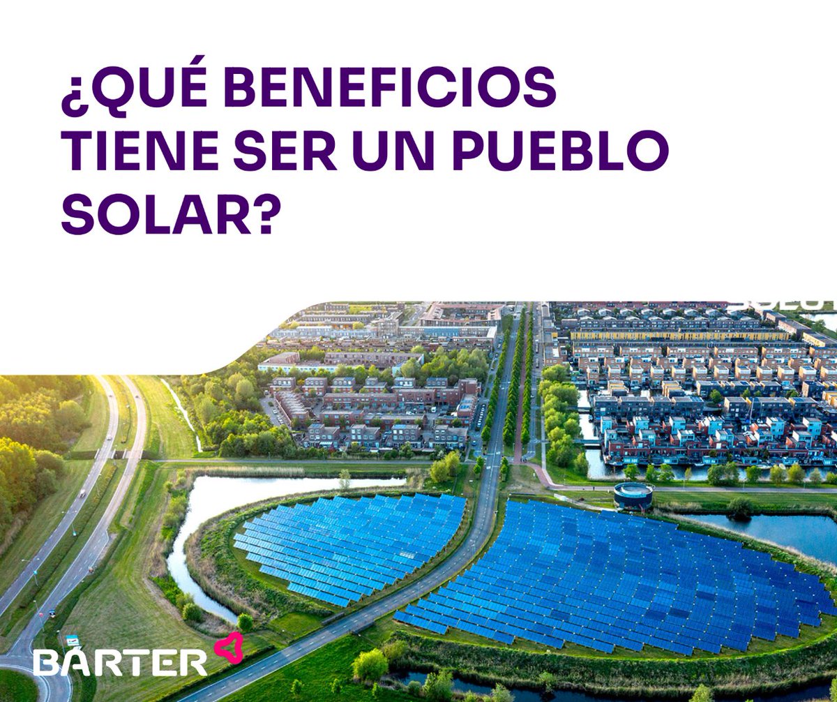 BarterEnergy's tweet photo. ¿Qué beneficios tiene ser un pueblo solar Barter?🏡☀
La energía solar puede ser la solución para mejorar la economía de tu pueblo. Te contamos el caso de éxito de un pueblo que ha decidido consumir energía solar sin hacer inversión😉📈
😎Descubre cómo https://t.co/b5Nmo5tHSQ https://t.co/EImAFEZWKU