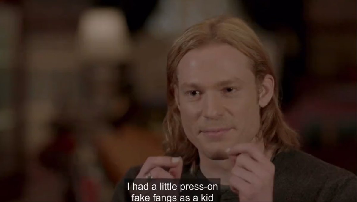 thorlokid's tweet photo. sam reid being a lifelong vampire obsessive and unashamedly obsessed w/ his own show is so freaking endearing https://t.co/Nt1whhHtkm
